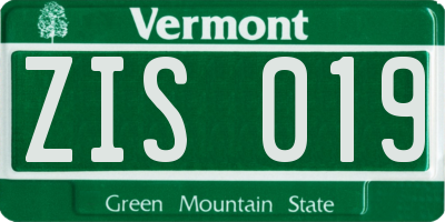 VT license plate ZIS019