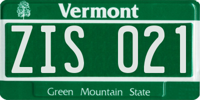 VT license plate ZIS021