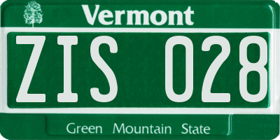 VT license plate ZIS028