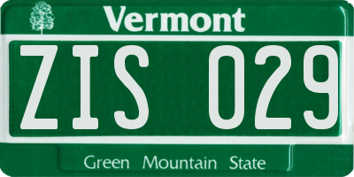 VT license plate ZIS029