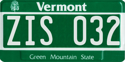 VT license plate ZIS032
