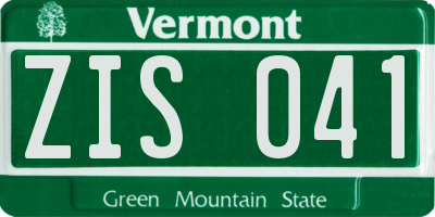 VT license plate ZIS041