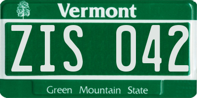 VT license plate ZIS042