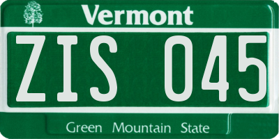 VT license plate ZIS045