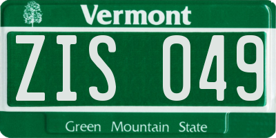 VT license plate ZIS049