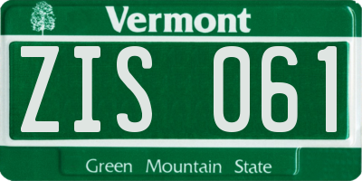 VT license plate ZIS061