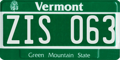 VT license plate ZIS063