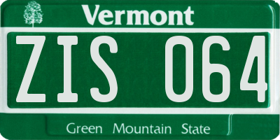VT license plate ZIS064