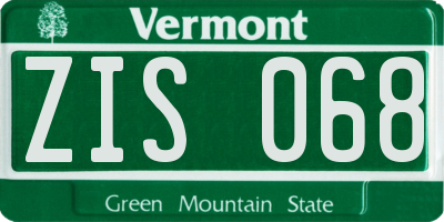 VT license plate ZIS068
