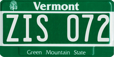 VT license plate ZIS072