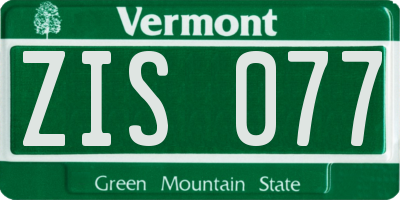 VT license plate ZIS077