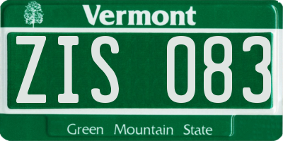 VT license plate ZIS083