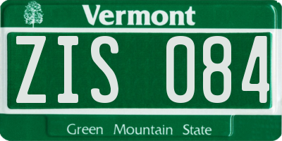 VT license plate ZIS084