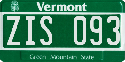 VT license plate ZIS093