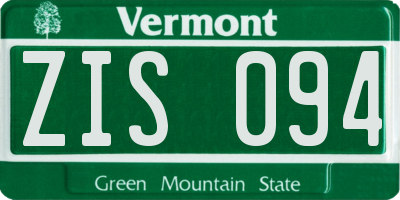 VT license plate ZIS094
