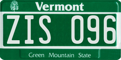 VT license plate ZIS096