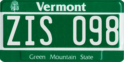 VT license plate ZIS098