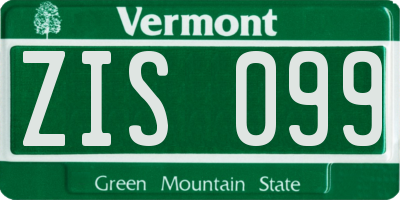 VT license plate ZIS099