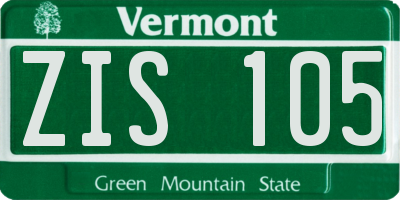 VT license plate ZIS105