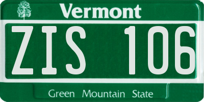 VT license plate ZIS106