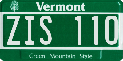 VT license plate ZIS110