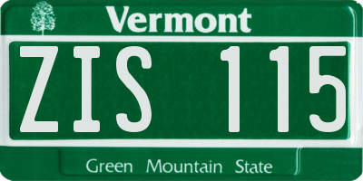 VT license plate ZIS115