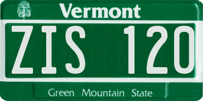 VT license plate ZIS120