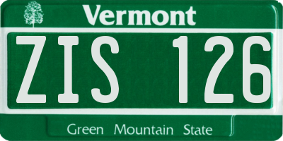 VT license plate ZIS126