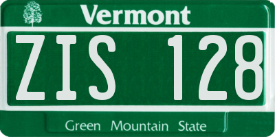 VT license plate ZIS128