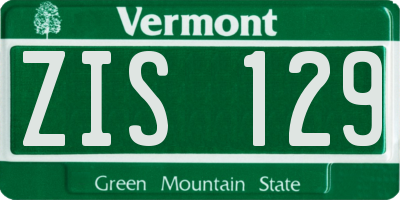VT license plate ZIS129