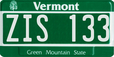VT license plate ZIS133