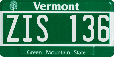 VT license plate ZIS136