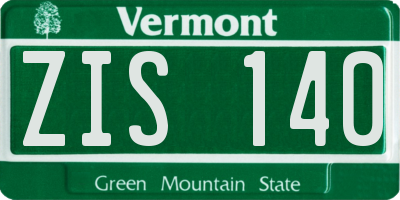 VT license plate ZIS140