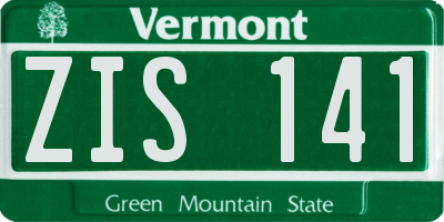 VT license plate ZIS141