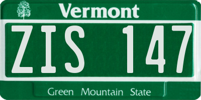 VT license plate ZIS147
