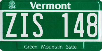 VT license plate ZIS148
