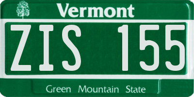 VT license plate ZIS155