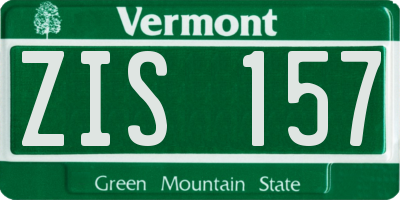 VT license plate ZIS157