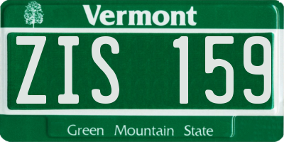 VT license plate ZIS159