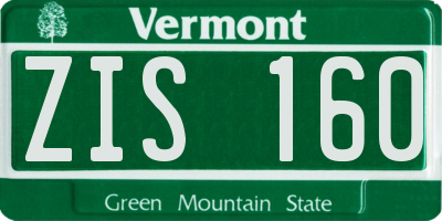 VT license plate ZIS160