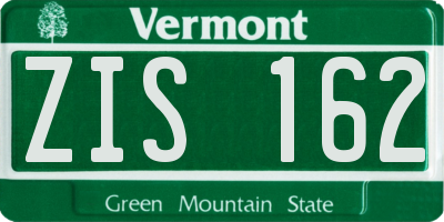 VT license plate ZIS162