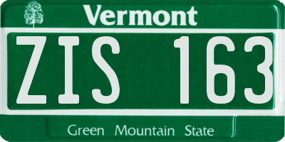VT license plate ZIS163