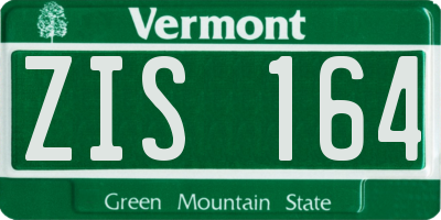 VT license plate ZIS164