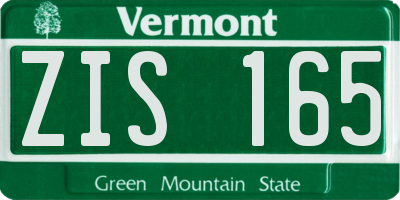 VT license plate ZIS165