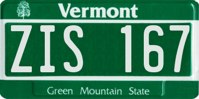VT license plate ZIS167