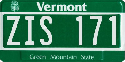 VT license plate ZIS171
