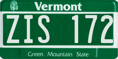 VT license plate ZIS172