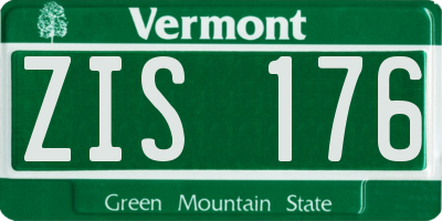 VT license plate ZIS176