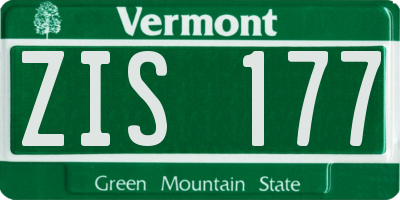 VT license plate ZIS177