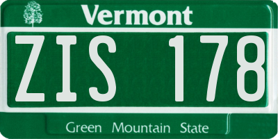 VT license plate ZIS178